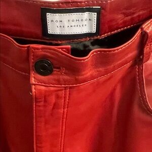 Ron Tomson Fiery Red Leather Trousers